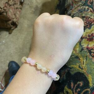 Pink glass bead bracelet